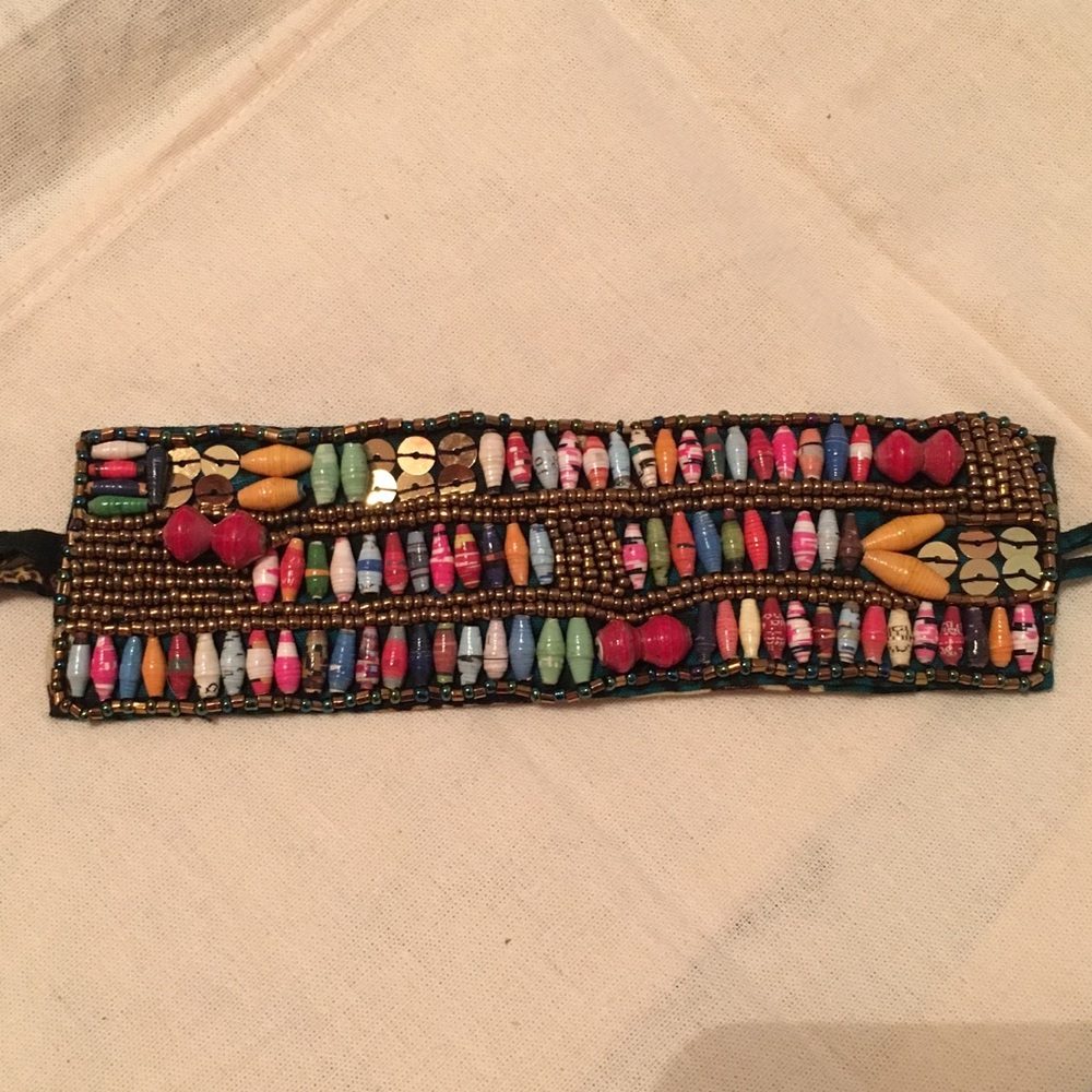 31 Bits beaded cuff bracelet
